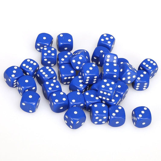 Chessex 12 mm Opaque Blue & White 36ct