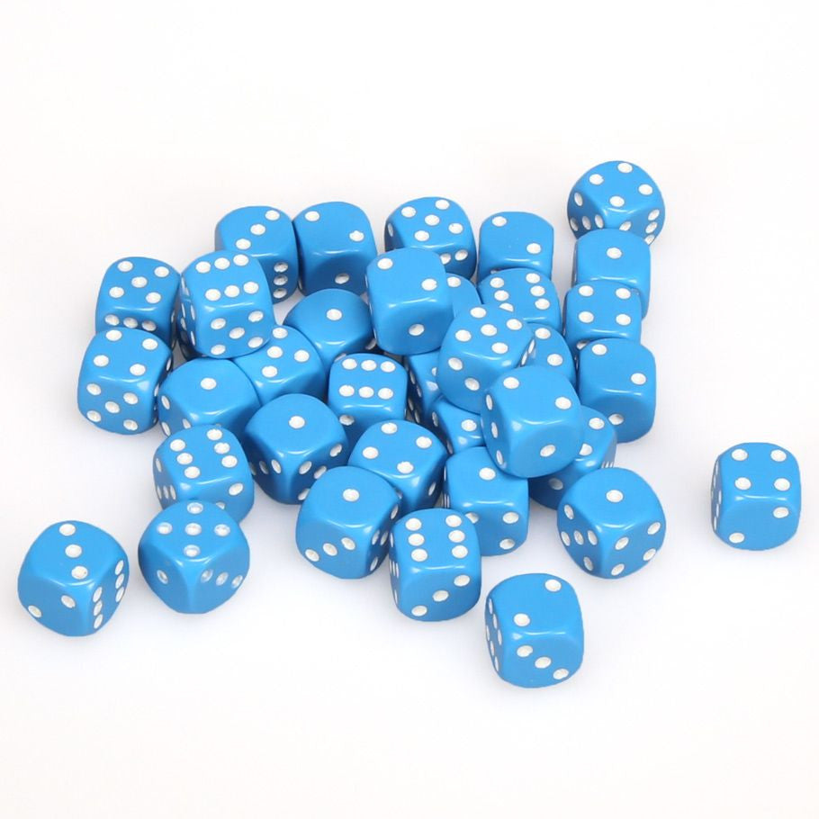 Chessex 12 mm Opaque Light Blue & White 36ct