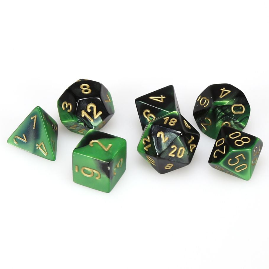 Chessex D&D Dice Gemini Green & Gold