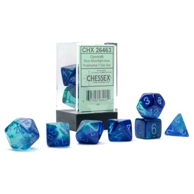 Chessex D&D Dice Gemini Blue Blue & Light Blue