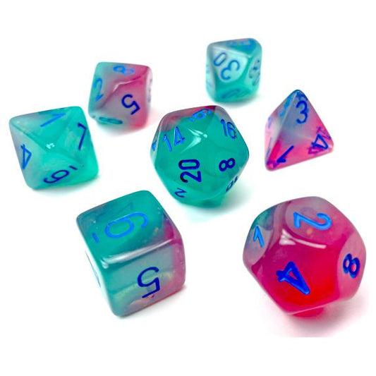 Chessex D&D Dice Gemini Luminary Green Pink & Blue