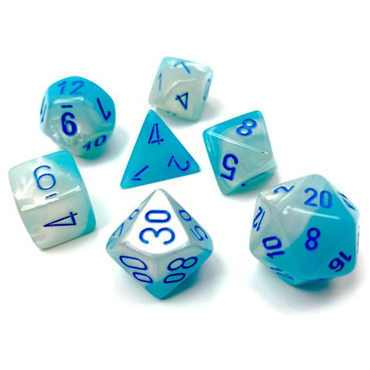 Chessex D&D Dice Gemini Pearl Turquoise White & Blue
