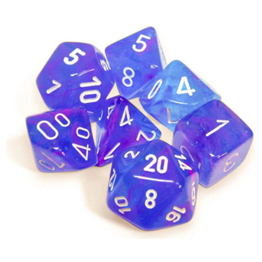 Chessex Nebula Aura/White Polyhedral