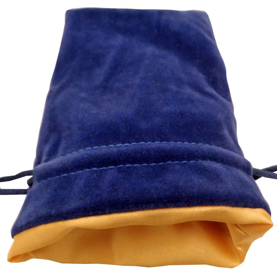 Blue Velvet Velvet Dice Bag w Gold Satin Lining 4x6