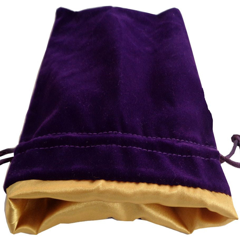 Purple Velvet Velvet Dice Bag w Gold Satin Lining 4x6