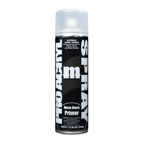 Pro Acryl Matte Black Primer Spray